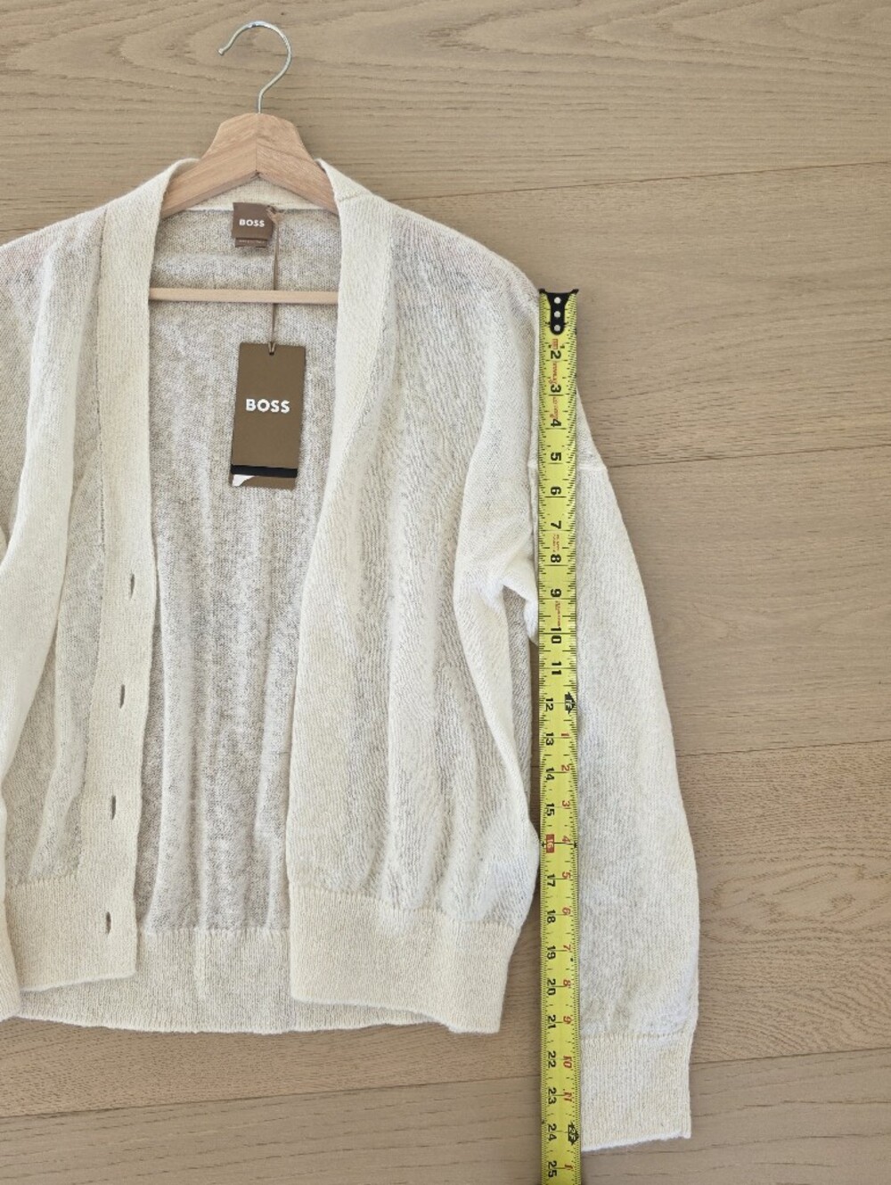 HUGO BOSS Foleda Mohair Cardigan Cream Small NWT - Picture 7 of 14